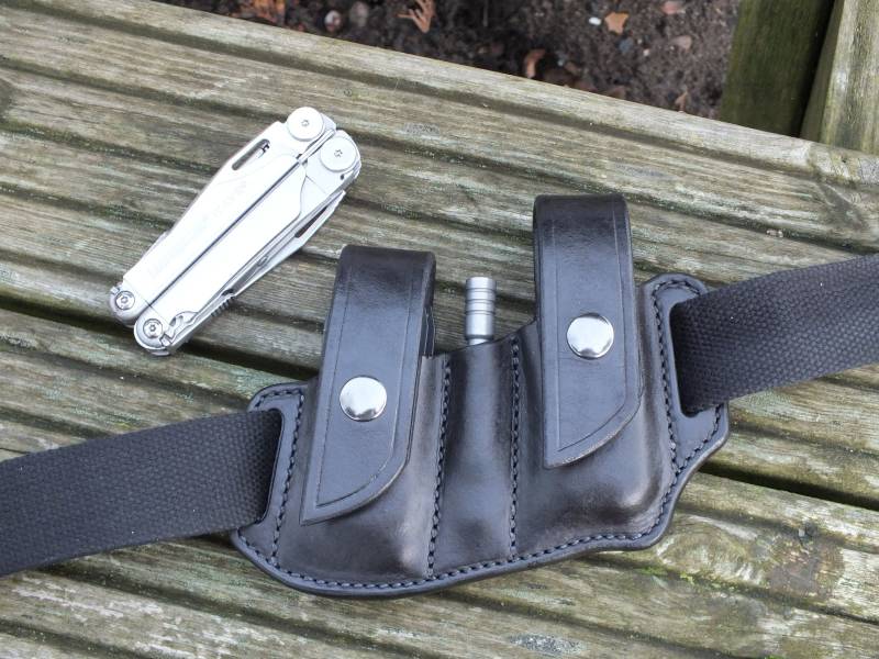 Auf Bestellung Gefertigt. Lederscheide Passend Für Leatherman Wave Oder Charge, Verlängerungsstange Und Zwei Bitschieber, Schwarz von GrhLeather
