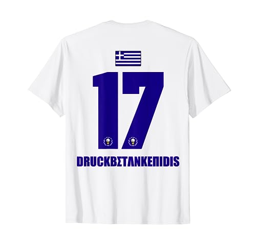 Griechenland Sauf Trikot Herren Druckbetankenidis Saufnamen T-Shirt von Griechenland Sauf Trikot - Greece Trikot Merch