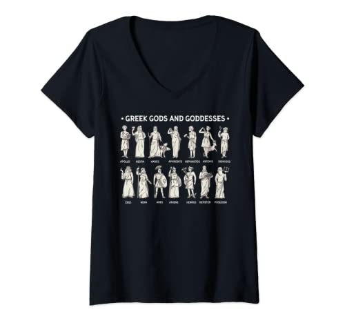 Damen Griechische Götter Und Göttinnen T-Shirt mit V-Ausschnitt Damen Griechische Götter Und Göttinnen T-Shirt mit V-Ausschnitt von Griechische Götter Und Göttinnen