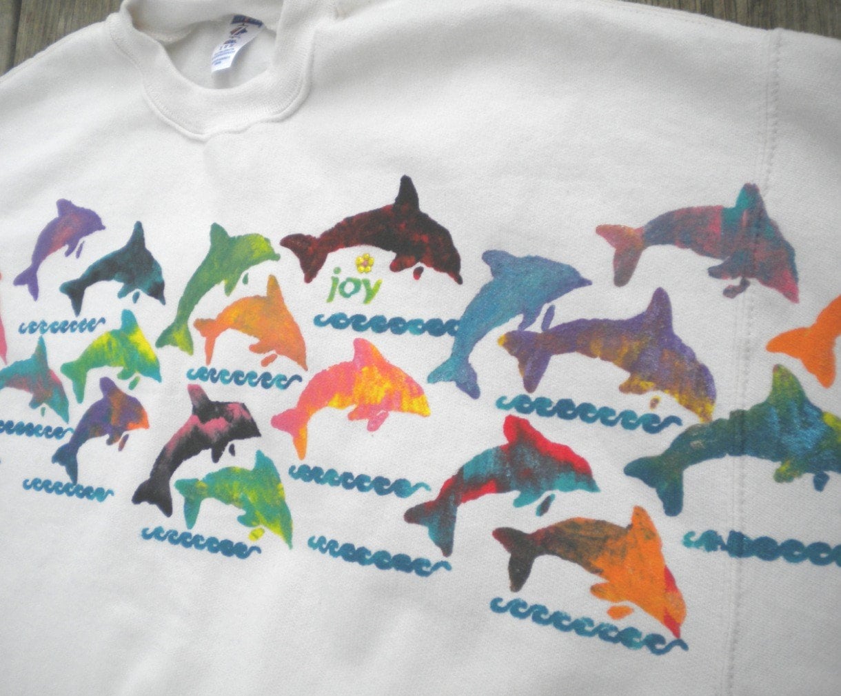 Sweatshirt Delfin Joy Handbemalt Erwachsene Xl Sweatshirt Delfin Joy Handbemalt Erwachsene Xl von GrievousAngelDesigns