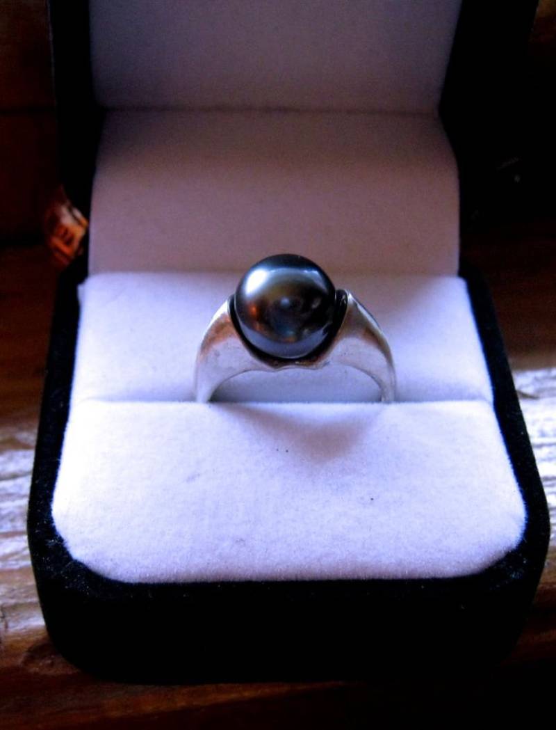 Bad Moon Rising Schwarz Tahiti Perle 10 Mm Ring Größe 4 5 6 7 8 9 11 12 13 Feinem Schmuck von GriffinsNestJewelry