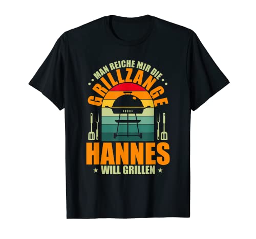 Herren Man reiche mir die Grillzange Hannes will grillen T-Shirt Herren Man reiche mir die Grillzange Hannes will grillen T-Shirt von Grill Personalisiert Grillabend Geschenk Hannes