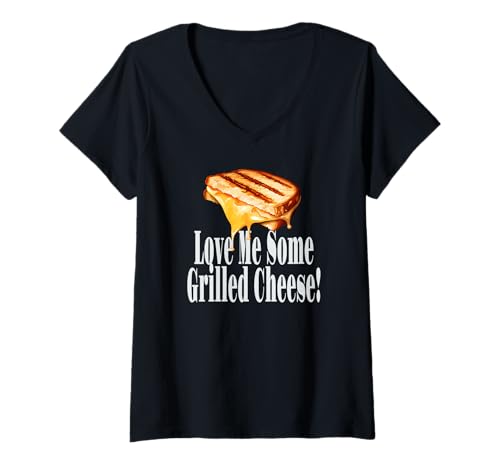 Damen Ich Liebe gegrillten Käse! T-Shirt mit V-Ausschnitt Damen Ich Liebe gegrillten Käse! T-Shirt mit V-Ausschnitt von Grilled Cheese Foodie Design Co.