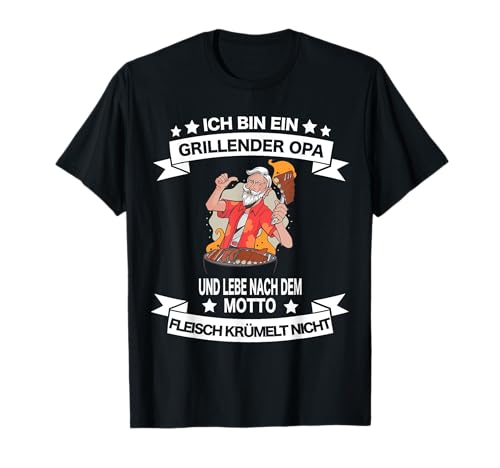 Herren Grillmeister Opa Grillen Grillfan BBQ Barbecue Vater T-Shirt von Grillen BBQ Grillmeister Grill Geschenkidee