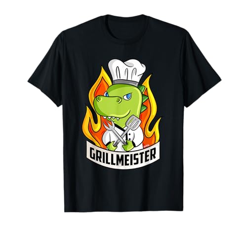 Grillen Grillmeister Dino BBQ Grill Jungen Männer T-Shirt von Grillen BBQ TOutfits