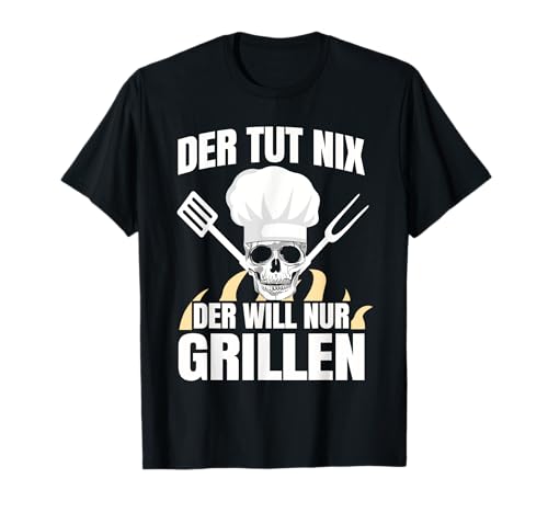 Grillen Tshirt Für Männer Lustig Barbeque Grillschürze BBQ T-Shirt von Grillen Geschenk BBQ Barbecue Herren Grillmeister