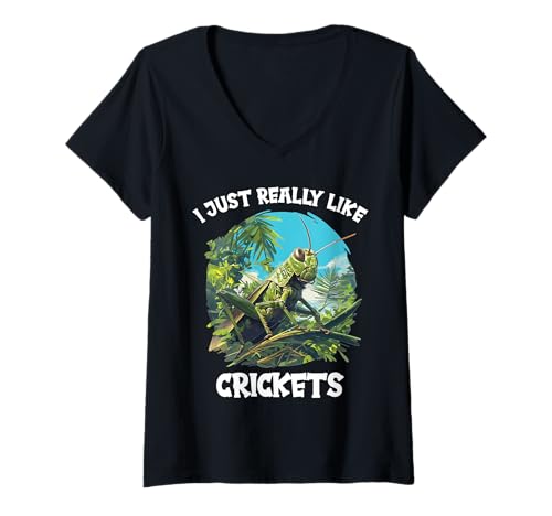 Damen Grillen Grille T-Shirt mit V-Ausschnitt von Grillen Grille Tier Shop