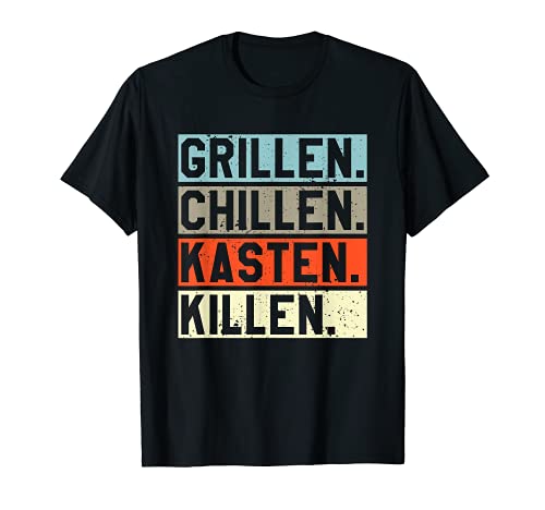 Herren Grillen Chillen Kasten Killen Vintage T-Shirt von Grillgeschenke I Grillen Chillen Bierchen Killen