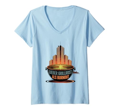 Damen Lieber Grillrost Als Burnout Urban BBQ Grilling T-Shirt mit V-Ausschnitt Damen Lieber Grillrost Als Burnout Urban BBQ Grilling T-Shirt mit V-Ausschnitt von Grillgrill Grill BBQ Pitmaster Balance