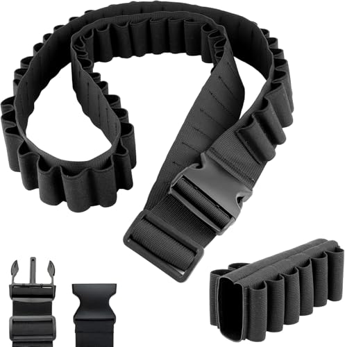 Grillix Klopfer Gürtel 50 Slots,155cm Nylon Schnaps Shell Gürtel, Bullet Belt Shell Holder Munitionsträger für die Taktische Jagd von Grillix
