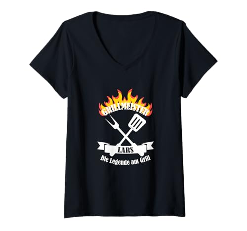 Damen Grillmeister Lars Vorname Name Mann Geschenk T-Shirt mit V-Ausschnitt Damen Grillmeister Lars Vorname Name Mann Geschenk T-Shirt mit V-Ausschnitt von Grillmeister T-Shirts Name Geschenk Vorname Lustig