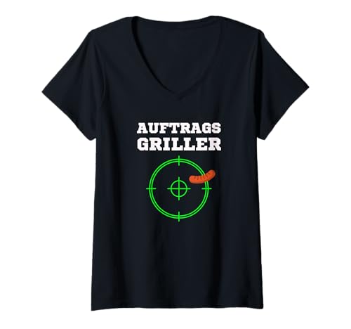 Damen Auftragsgriller T-Shirt mit V-Ausschnitt Damen Auftragsgriller T-Shirt mit V-Ausschnitt von Grillort