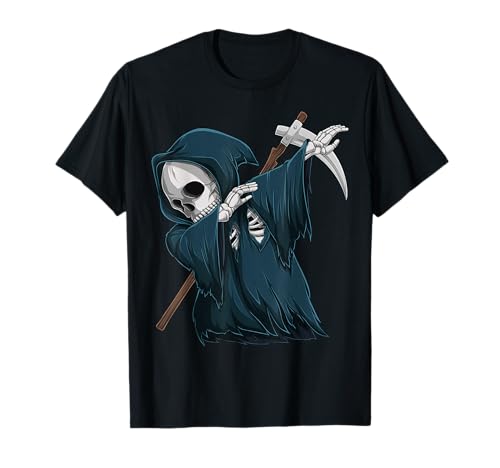 Halloween Sensenmann Dabbing Skelett Kostüm Jungen Kinder T-Shirt Halloween Sensenmann Dabbing Skelett Kostüm Jungen Kinder T-Shirt von Grim reaper skeleton Costume Halloween 2022