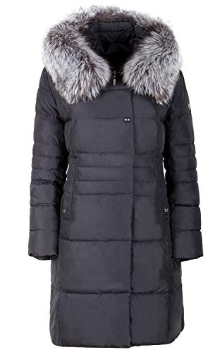 Damen Steppmantel Jacke Winter MELISA mit Fell und Kapuze warm gefüttert (40 / blau) von Grimada