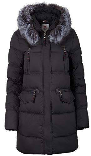 Grimada Damen Jacke Winterjacke TARORE mit Echtfell (36, schwarz) 6M162 von Grimada