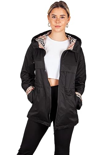 Grimada Damen Übergangsjacke Camille mit Kapuze (40, schwarz) von Grimada