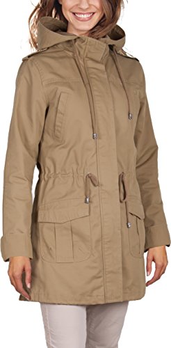 Grimada F08 Damen Cotton Parka Campo mit Kapuze (44, beige) von Grimada