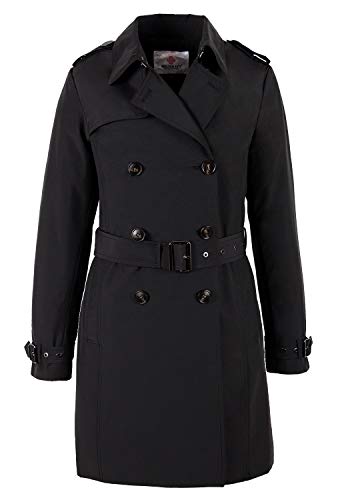 Grimada Damen Mantel Trenchcoat Coat Jacke Melisa (38, schwarz) von Grimada