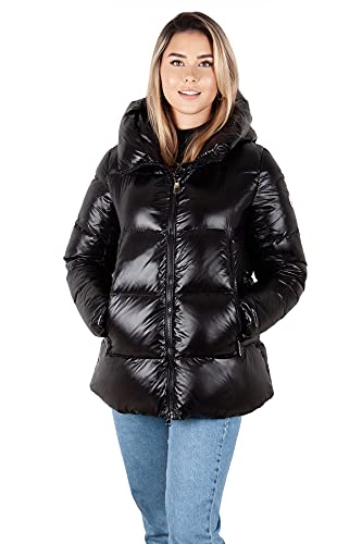 Grimada M008 Damen Daunenjacke Oversize TARORE mit Kapuze (36, schwarz) von Grimada