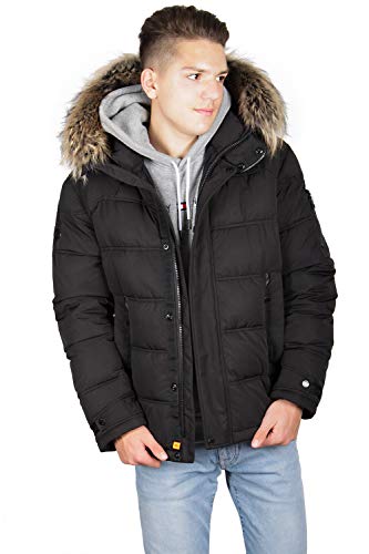 Grimada U18707 Herren Winterjacke Shark Force mit Echtfellbesatz (52/schwarz) von Grimada