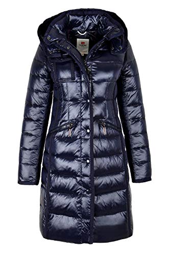 Damen Jacke Mantel Winter Daunenjacke TARORE mit Kapuze (34, blau) von Grimada