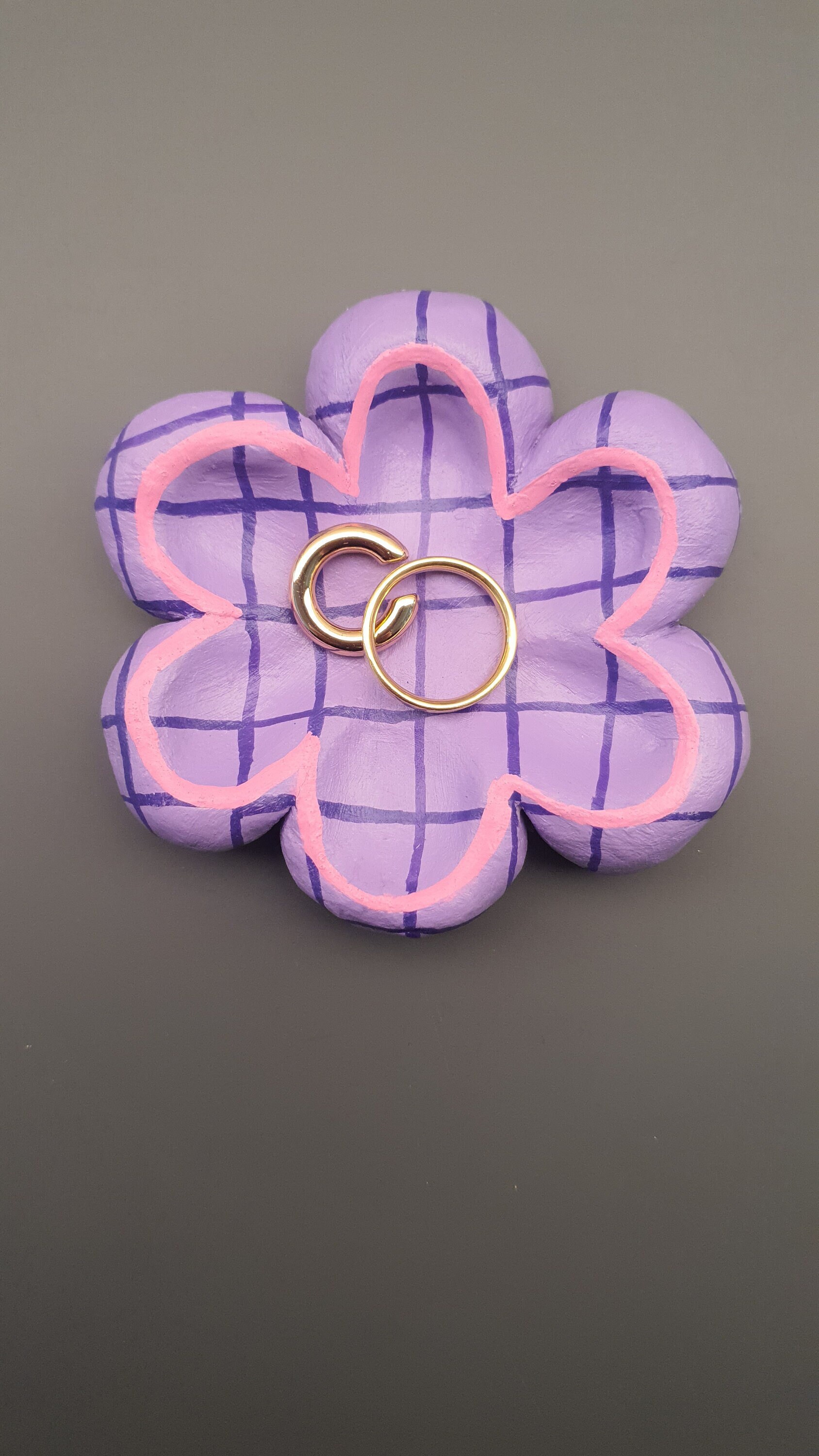 Schmuckschale | Ringschale Ohringhalter Ringhalter Blume Kariert Schmuckschale | Ringschale Ohringhalter Ringhalter Blume Kariert von GrimaldiArts