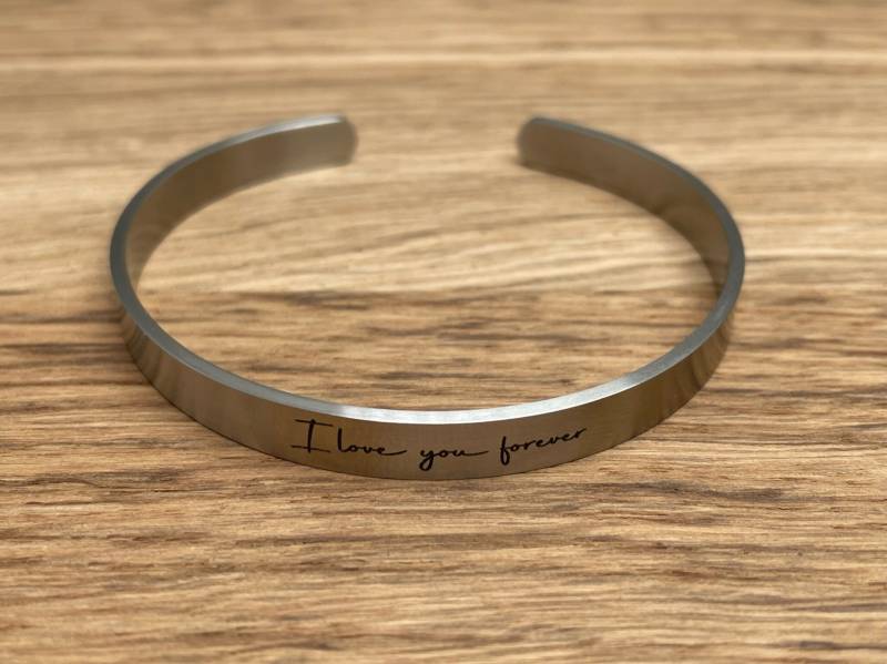 Armreif Edelstahl | 4-6-8-12mm Personalisierte Gravur Geschenk Freundschaftsarmband Partnerarmband Armband Frauen von GrimmLasergravur