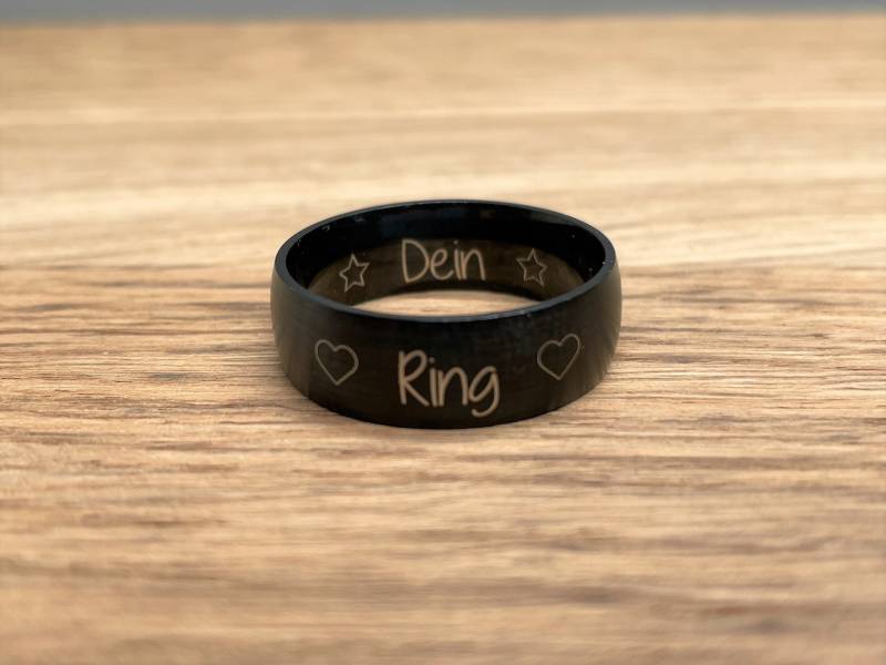 Matter Ring 8mm | Edelstahl Personalisierte Gravur Schmuck Frau Und Mann Unisex Geschenk Valentinstag Geburtstag Partnerring von GrimmLasergravur