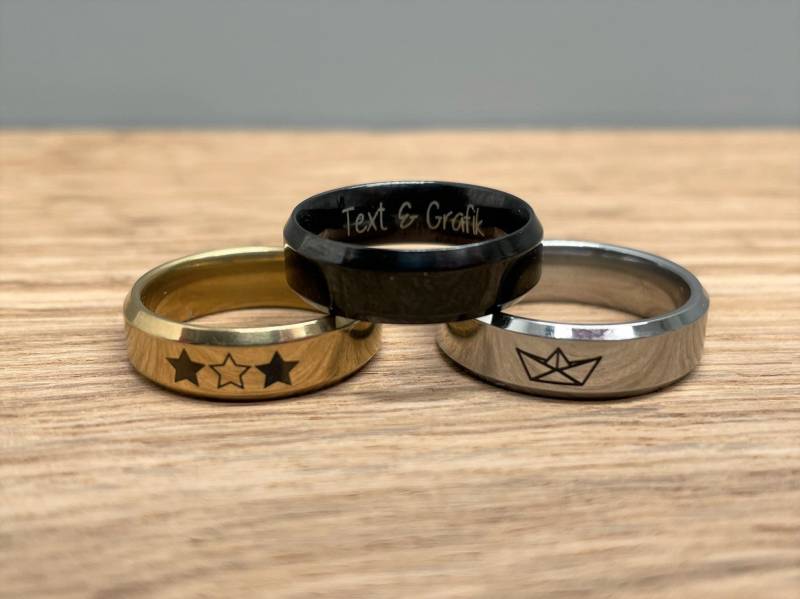 Schmaler Ring 6mm | Edelstahl Personalisierte Gravur Schmuck Frau Und Mann Unisex Geschenk Valentinstag Geburtstag Partnerring von GrimmLasergravur