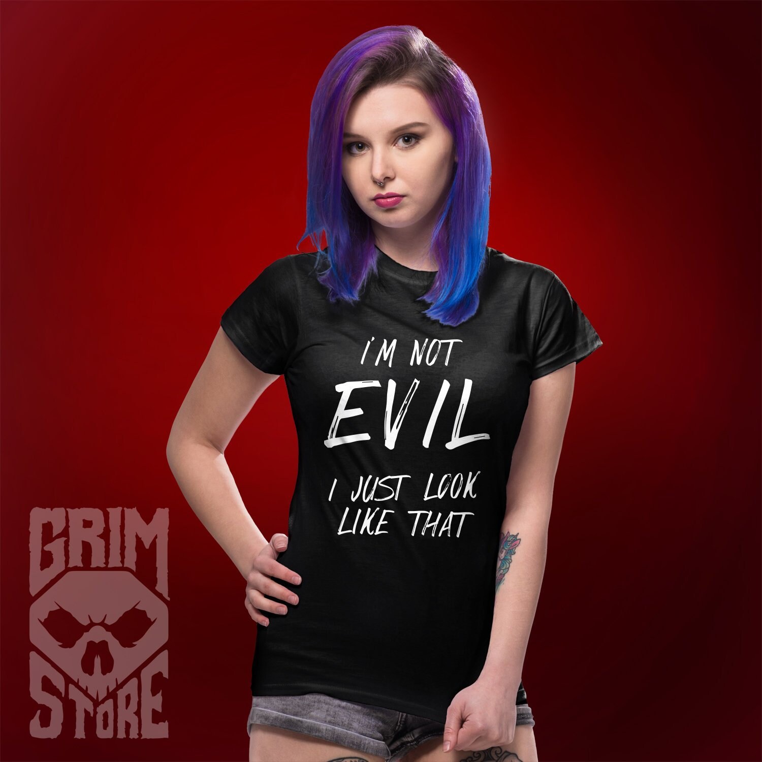 Frauen T-Shirt Ich Bin Nicht Böse Sehe Nur So Aus von GrimstoreCom