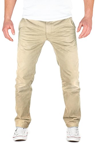 Grin&Bear Fitted Baumwoll Chino Herrenhose Jeans Hose Khaki 32/32 OS20 von Grin&Bear