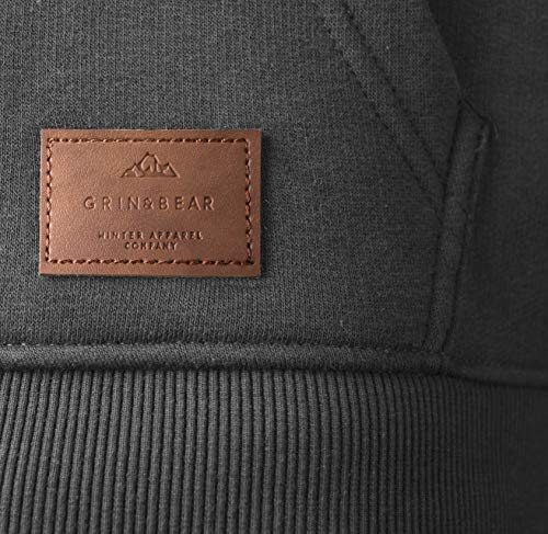 Grin&Bear Hoodie Herren Hoodie Sweatshirt Pullover GEC491Anthrazit-L von Grin&Bear