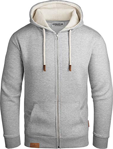 Grin&Bear Herren Kapuzenjacke grau meliert, XL, GEC490 von Grin&Bear