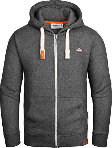 Grin&Bear Herren Kapuzenpullover anthrazit, L, GEC022 von Grin&Bear