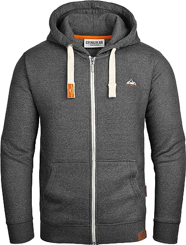 Grin&Bear Herren Kapuzenpullover anthrazit, S, GEC022 von Grin&Bear