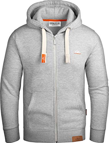 Grin&Bear Herren Kapuzenpullover grau meliert, L, GEC022 von Grin&Bear