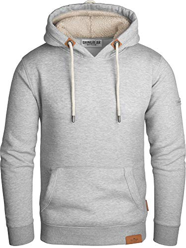 Grin&Bear Herren Kapuzenpullover grau meliert, M, GEC473 von Grin&Bear