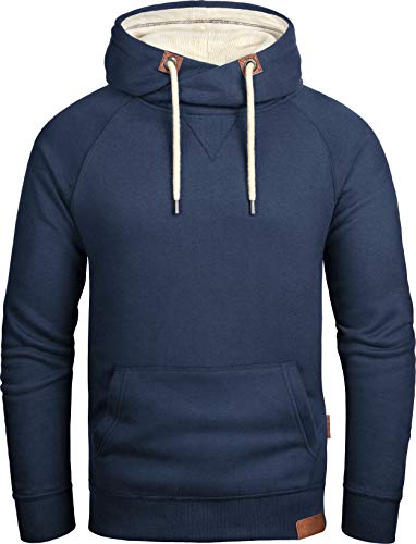 Grin&Bear Herren Kapuzenpullover mit Cross Over Kapuze Navy, S, GEC477 von Grin&Bear