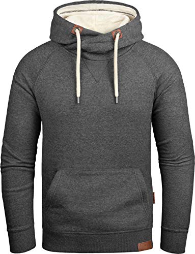 Grin&Bear Herren Kapuzenpullover mit Cross Over Kapuze anthrazit, L, GEC477 von Grin&Bear