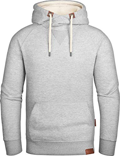 Grin&Bear Herren Kapuzenpullover mit Cross Over Kapuze grau meliert, L, GEC477 von Grin&Bear