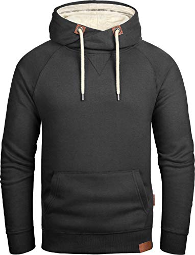 Grin&Bear Herren Kapuzenpullover mit Cross Over Kapuze schwarz, L, GEC477 von Grin&Bear