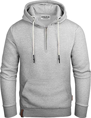 Grin&Bear Herren Hoodie Kapuzenpullover GEC483 Graumeliert-S von Grin&Bear