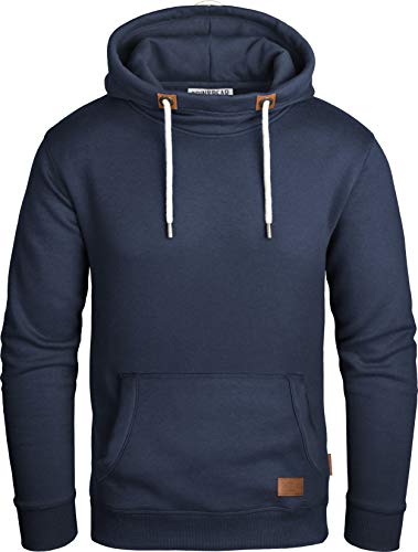 Grin&Bear Herren Kapuzenpullover Kapuzenjacke Hoodie mit hoch abschließendem Kragen GEC494 (XL, Navy) von Grin&Bear