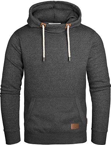 Grin&Bear Herren Kapuzenpullover Kapuzenjacke Hoodie mit hoch abschließendem Kragen GEC494 (S, Anthrazit) von Grin&Bear