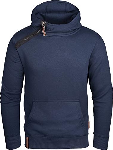 Grin&Bear Herren Kapuzenpullover mit schräg Zip Navy, XL, GEC435 von Grin&Bear