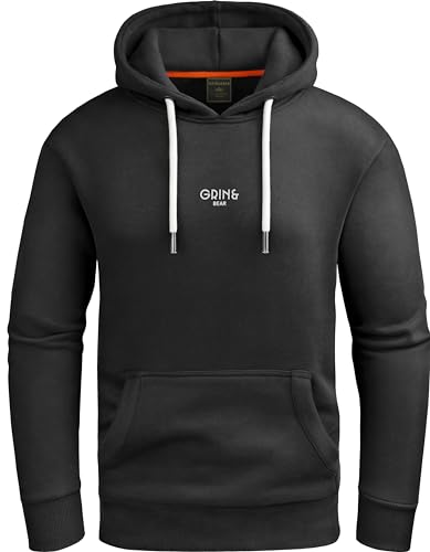 Grin&Bear Hoodie Herren Hoodie Sweatshirt GEC707 Schwarz L von Grin&Bear