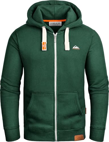 Grin&Bear Hoodie Herren Hoodie Sweatshirt Pullover GB022-DarkGreen-XXL von Grin&Bear