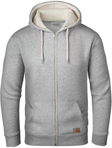 Grin&Bear Hoodie Herren Hoodie Sweatshirt Pullover GEC491Graumeliert-XL von Grin&Bear