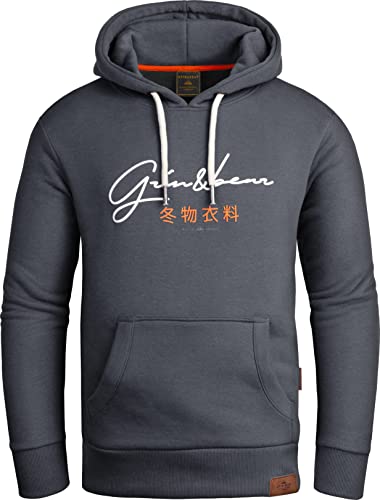 Grin&Bear Hoodie Herren Sweatshirt GEC703 Stahlgrau S von Grin&Bear