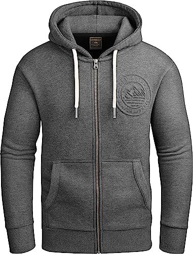 Grin&Bear Hoodie Herren Sweatshirt mit Reißverschluss GEC602 Anthrazit M von Grin&Bear